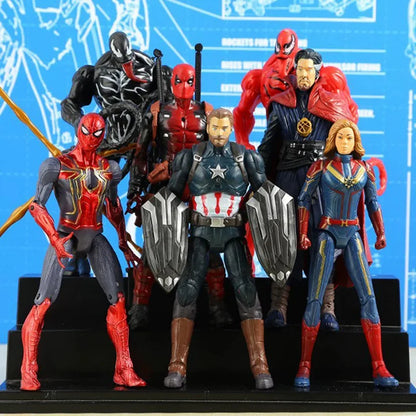 Avenger Hero Venom Deadpool Steel Spider-Man Doll Model Hand-made Ornaments Toys Anime Anime Figure