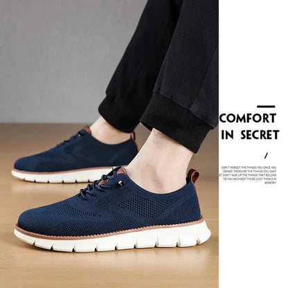 Vanmie Men Casual Sneakers Shoes Breathable Summer Knitted Mesh Sock Sneakers Fashion Simple Lace-up Lightweight  Sneakers