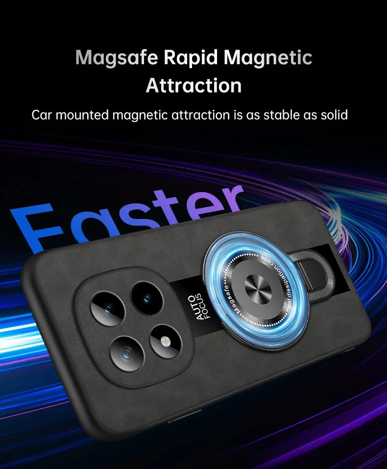 For Xiaomi Redmi Note 15 Pro and Note15 Pro Plus 5G Case Magnetic Holder Silicone PU Leather Plexiglass Premium Back Cover