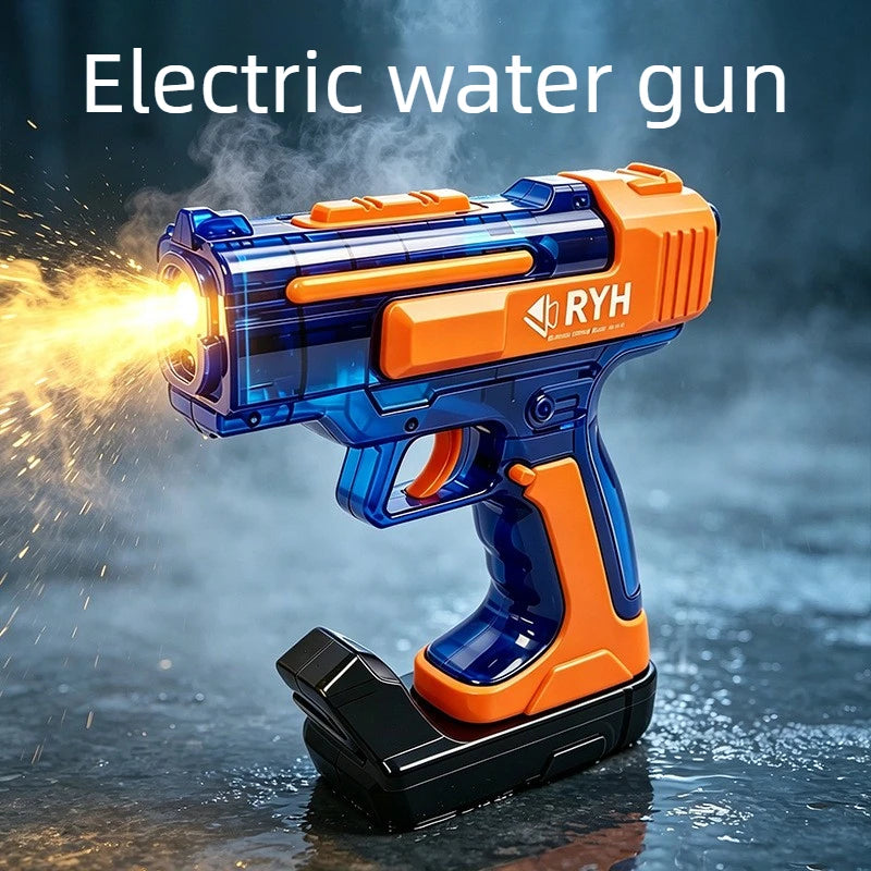 Electric Water Gun with Lights Continuous Firing Squirt Gun Long Range Shooting Watergun Mist Spray Water Pistol Outdoor Toy