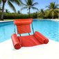 Foldable Inflatable Water Hammock Floating Chair on Water with Backrest Armrests for Adult Pool Lounging Sunbathing Relax