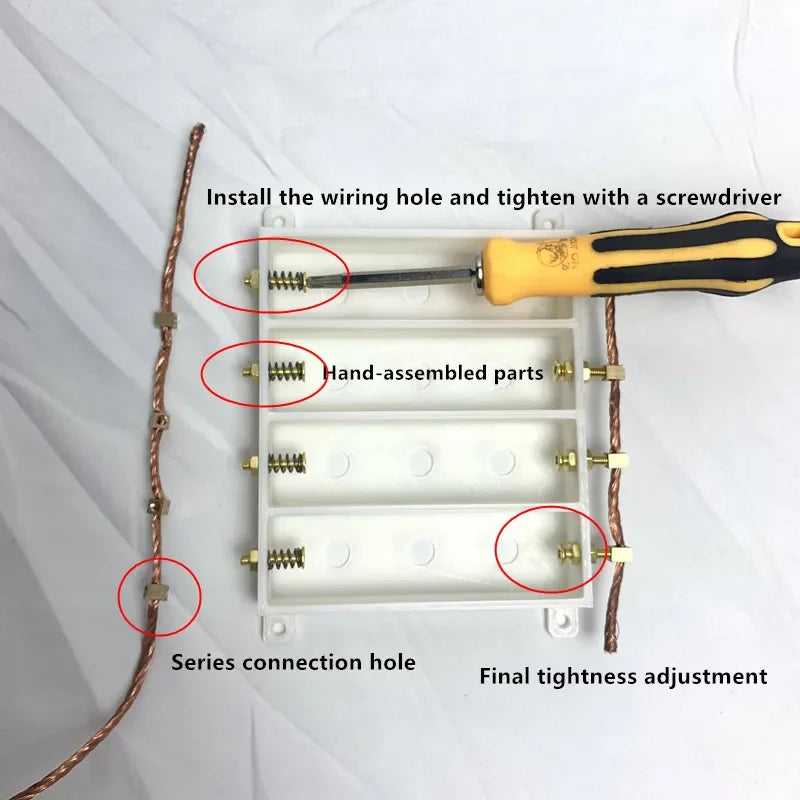 DIY Battery Case/32700 Weld-free Battery Box Battery Holder Pure Copper 12A High Current Lithium Battery in parallel in series