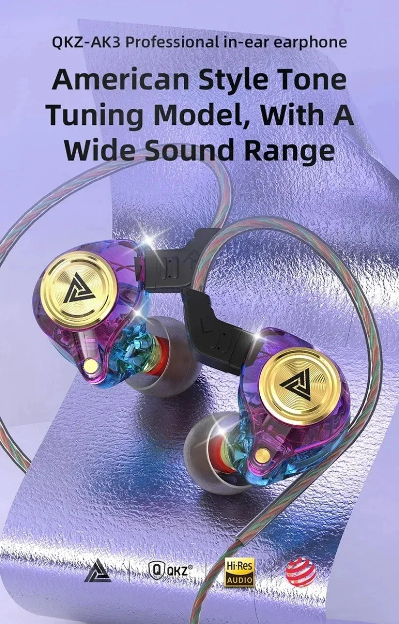 QKZ CK5 FiLe Wired Earphone Professional Gaming And Sports Noise Cancelling Headphones with Microphone HiFi Music Earphone