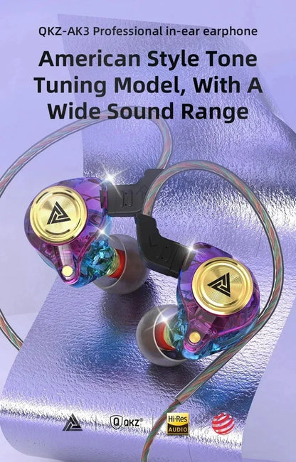 QKZ CK5 FiLe Wired Earphone Professional Gaming And Sports Noise Cancelling Headphones with Microphone HiFi Music Earphone