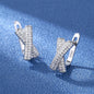925 Sterling Silver Earrings Jewelry High Quality Retro Simple Pattern Purple White Zircon Earrings Hot Sale