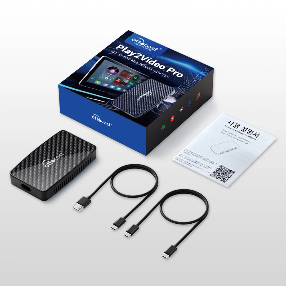 OTTOCAST Wireless CarPlay Android Auto Adapter Play2Video Pro Video Box New WiFi Car Accessories for Youtube for Netflix