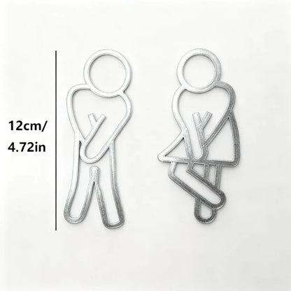 Modern Restroom Door Sign Men Women WC Hanging Plaque Contour Style for Guest Bathroom Home Hotel Wall Decor Daily Use Sign