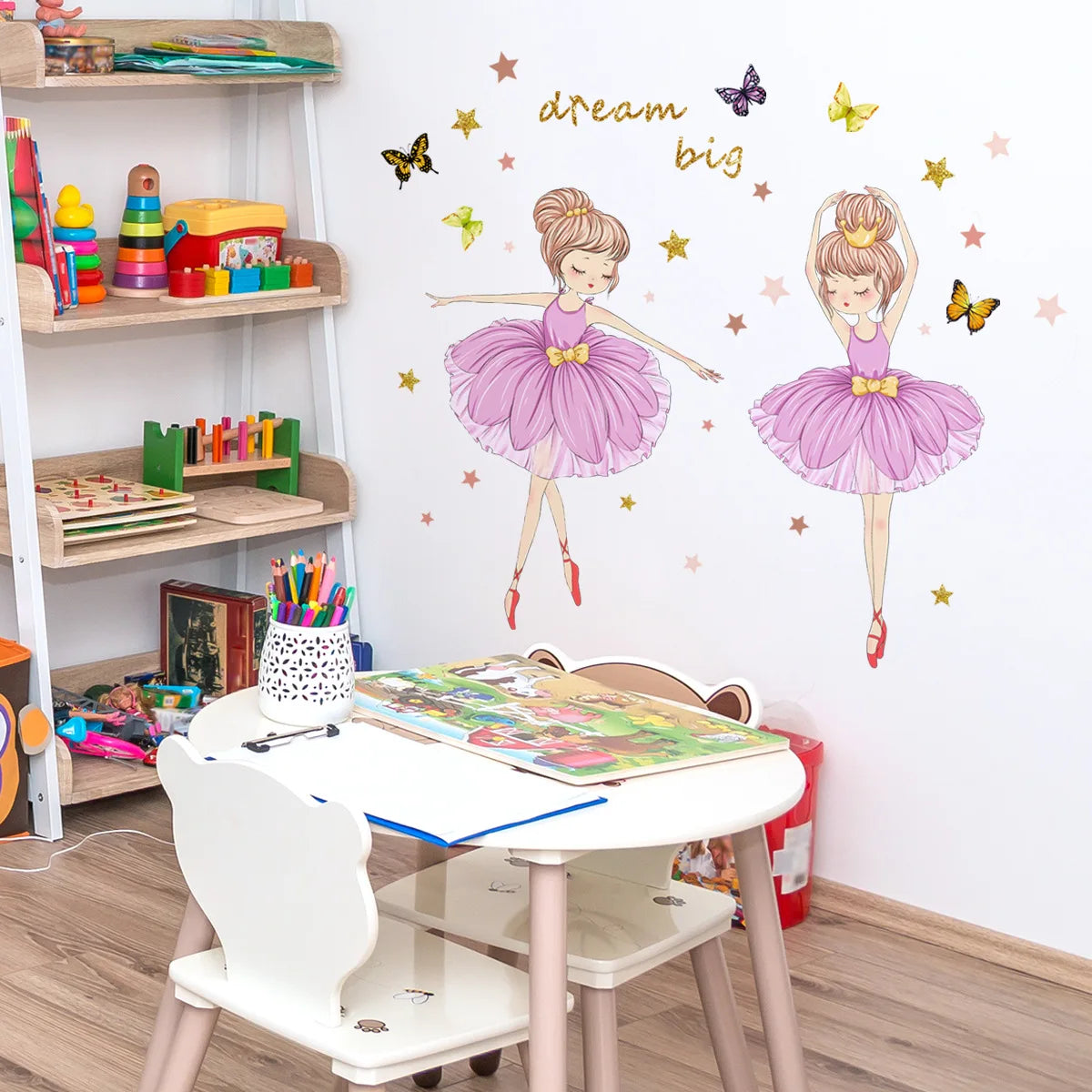 Ballet Girl Vinyl Child Wall Stickers For Baby Kids Room Decoration Adhesive Wallpaper Bedroom Accessories Room Decor Wall Art
