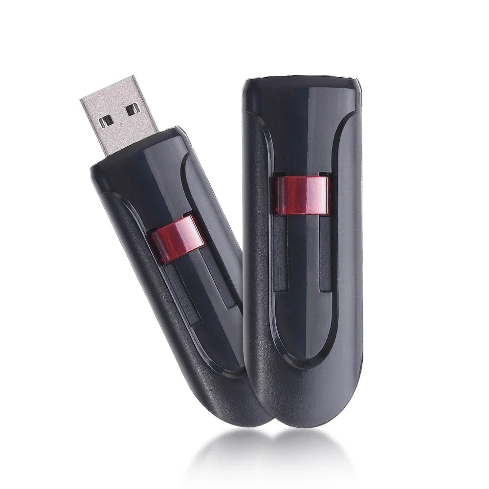 High Speed Genuine USB Flash Drive 128GB Black Pen Drive with Bonus Keychain 64GB Memory Stick 32GB Business Gift 16GB
