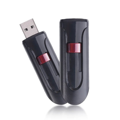 High Speed Genuine USB Flash Drive 128GB Black Pen Drive with Bonus Keychain 64GB Memory Stick 32GB Business Gift 16GB