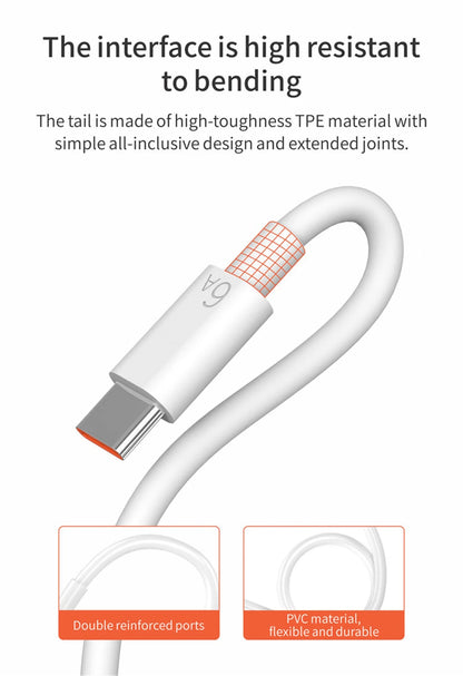 6A 66W Super Fast EU Wall Charger For Huawei Mate 40 50 60 P50 Nova 8 9 10 Honor 90 100 X7 X8 X9 Magic Type C Charging USB Cable