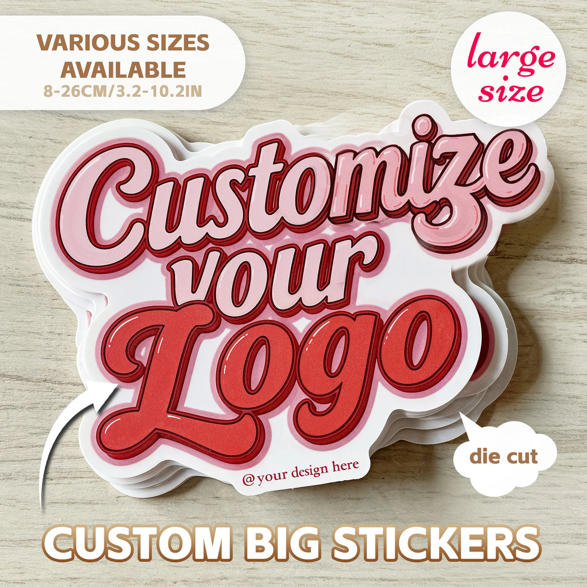Custom Stickers of Any Shape Waterproof Custom Logo Labels of Large Size Personalized Stickers for Company Logo Wedding Deco