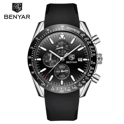 Men Watch BENYAR Top Brand Luxury Full Steel Business Quartz Watch Men Casual Waterproof Sports Watches Clock Relogio Masculino
