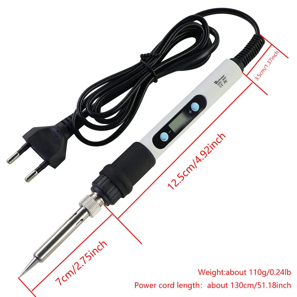 60W 80W Electric Soldering Iron LCD Digital Display Adjustable Temperature Welding Repair Tools 220V / 110V Solder Wire Tips