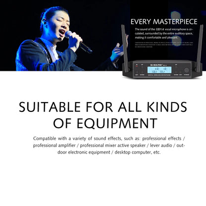 Microphone Wireless G-MARK GD1.4 Professional UHF System Handheld Mic For Stage Speech Wedding Show Band Home Party Church