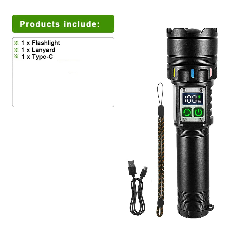 NEW 89000000LM Ultra Bright LED Flashlight Most Powerful Torch Light Rechargeable Portable Lamp With Magnet  For Camping Lantern