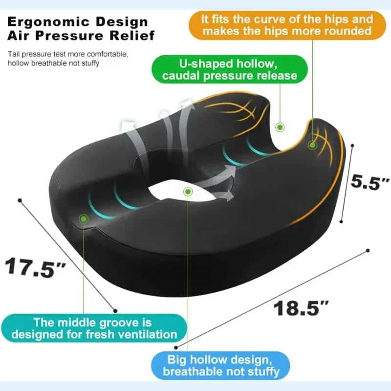 Donut Pillow Coccyx Car Seat Cushion for Prostate, Sciatica, Pelvic Floor, Memory Foam Chair Pad, Sitting Cushion, Floor Cushion