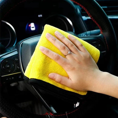 1/2/6pcs Microfiber Cleaning Towel Thicken Soft Drying Cloth Car Body Washing Towels Double Layer Clean Rags Car Accessories