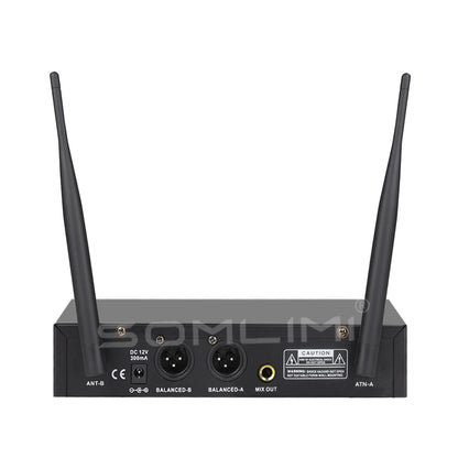 SOMLIMI 500-599MHz UHF SKM9100/SKM9000 Stage Performance Home KTV Professional Dual Wireless Microphone Dynamic Material Metal