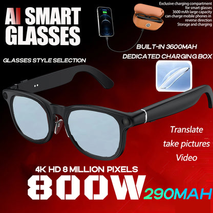 2026New AI Smart Glasses Minimalist Premium Bluetooth Calling Real-time Translation/4K Video Ultra-light TR90 Compatible Eyewear