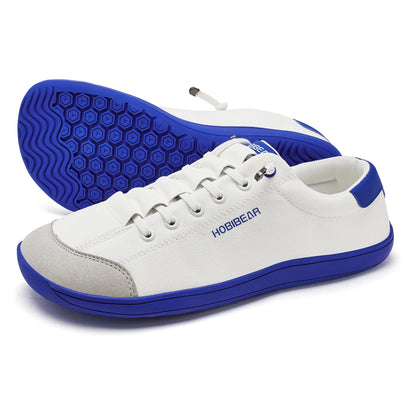 HOBIBEAR Wide Toe Barefoot Shoes for Unisex Minimalist Canvas Sneakers Lightweight Adjustable Slip On Walking Shoes