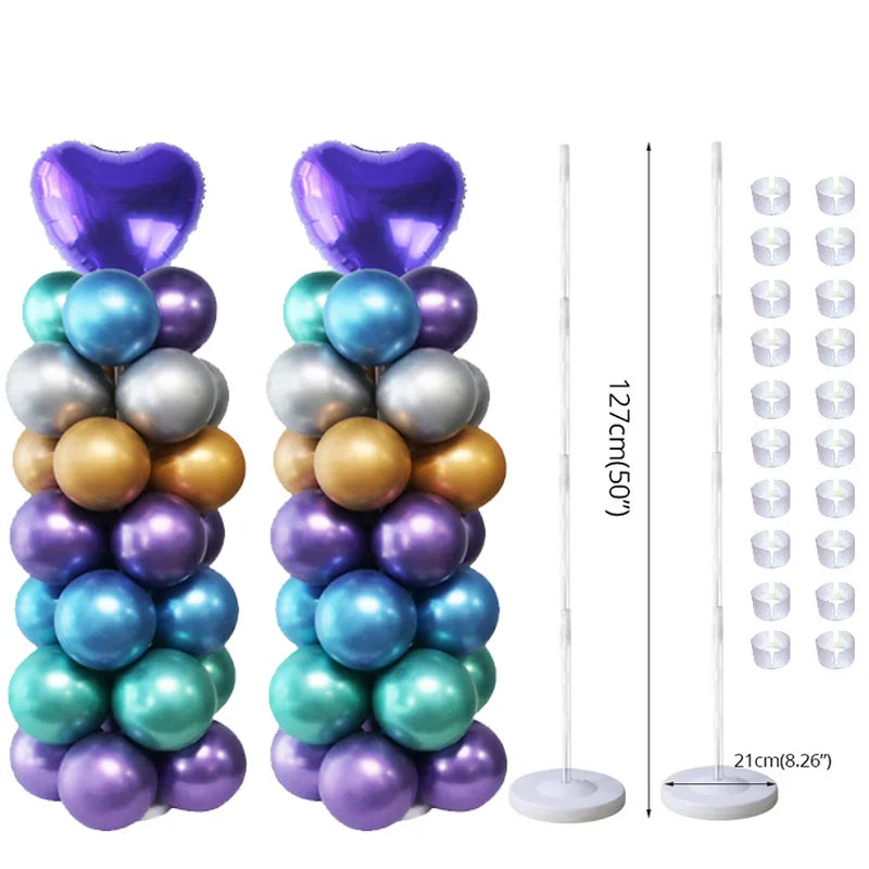 1/2 set Latex Balloon Holder Balloons Stand Column Metallic Balloons Baby Shower Kids Birthday Party Wedding Decoration Supplies