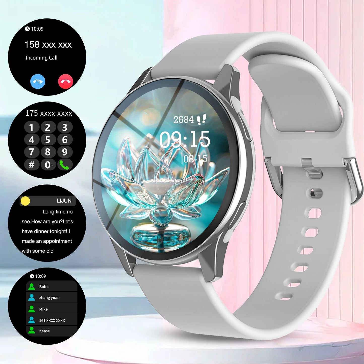 Smart Watch, Wireless Call/Dial, Multi-Sport Mode, Multiple APP Reminders, Suitable for Men and Women, Compatible with IPhone/An
