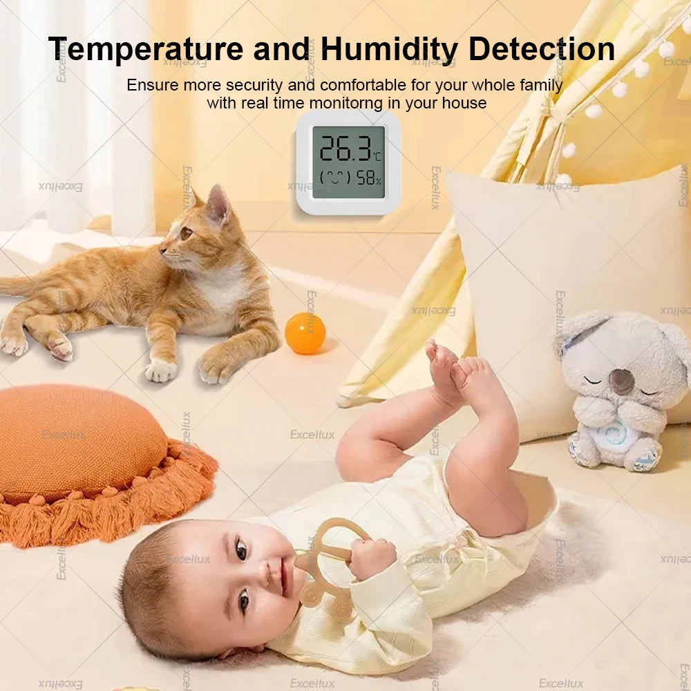 Tuya Zigbee 3.0 Smart Home Temperature Humidity Sensor with LCD Screen Work With Alexa Echo Plus Home Assistant Z2M Need Gateway