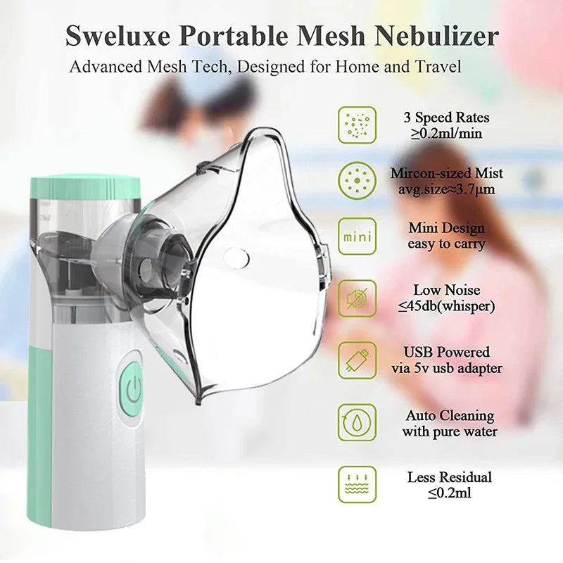 Mini Medical Nebulizer Handheld Nebulizers Ultrasonic Atomizers Portable Mute Asthma Inhaler for Adults Children Nebulizador
