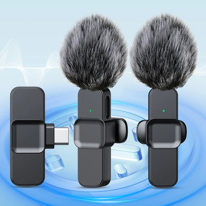 New Wireless Lavalier Microphone Portable Audio Video Recording Mini Microphone for  Android PC Camera Live Gaming Phone