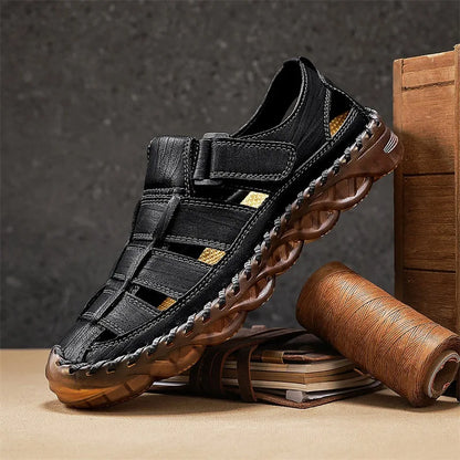 Large Size Summer New Men's Beach Sandals Outdoor Casual Leather Bag Head Wear-resistant Breathable Men's Shoes