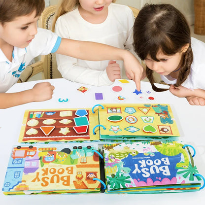 Busy Book for Kids Quiet Book Sticker Montessori Early Educational Toy Toddlers Matching Puzzles Game Baby Learning Toys Gifts