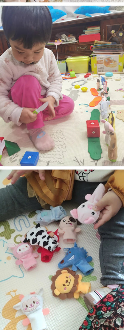 Children Animal Education Dolls Baby Finger Plush Doll kids Hand finger puppets Toy Teaching Aids Boys Girls tell story material