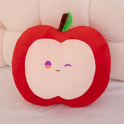 Squishy Red or Green Apple Plush Toy Pillow Stuffed Soft Fruit Apple Doll Cute Huggable Pillow Kids Christmas Birthday Gift