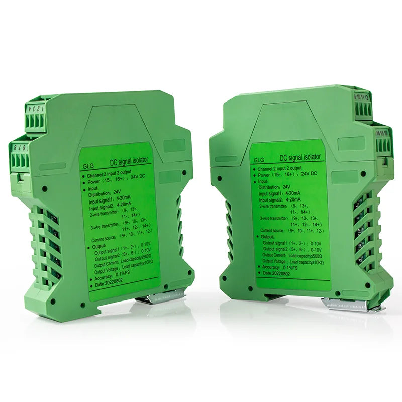 4-20mA to 0-10V DC Signal Isolator 0-10mA 0-20mA to 0-10V 0-5V 1-5V Analog Signal Isolator 1 In 1 Out 1 In 2 Out