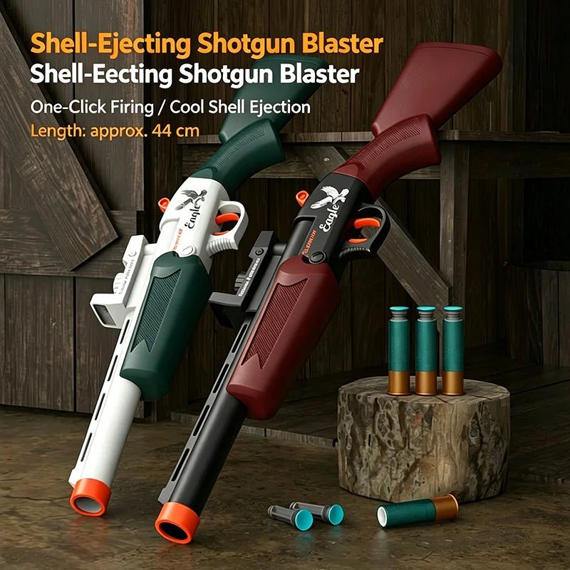 Shell-Ejecting Shotgun Blaster with Suction Cup Soft Darts – Cool Shell Ejection Action, Great Festival Gift, Ideal for Outdoor