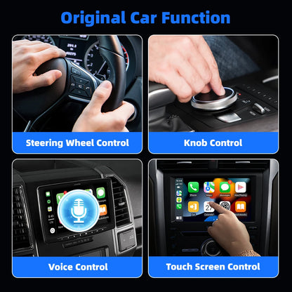 EKIY 2in1 Wireless CarPlay Adapter Wireless Android Auto Dongle AI Smart Box Car Intelligent Systems For Car With Wired CarPlay