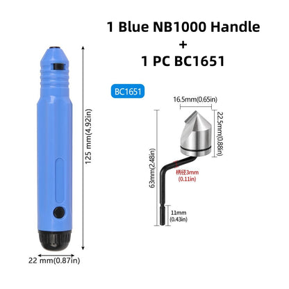 Metal Deburring Tool Kit Burr Remover Hand Tool Anti-Slip Handle with 10pcs Sharp Deburring Blades for Copper Wood Plastic
