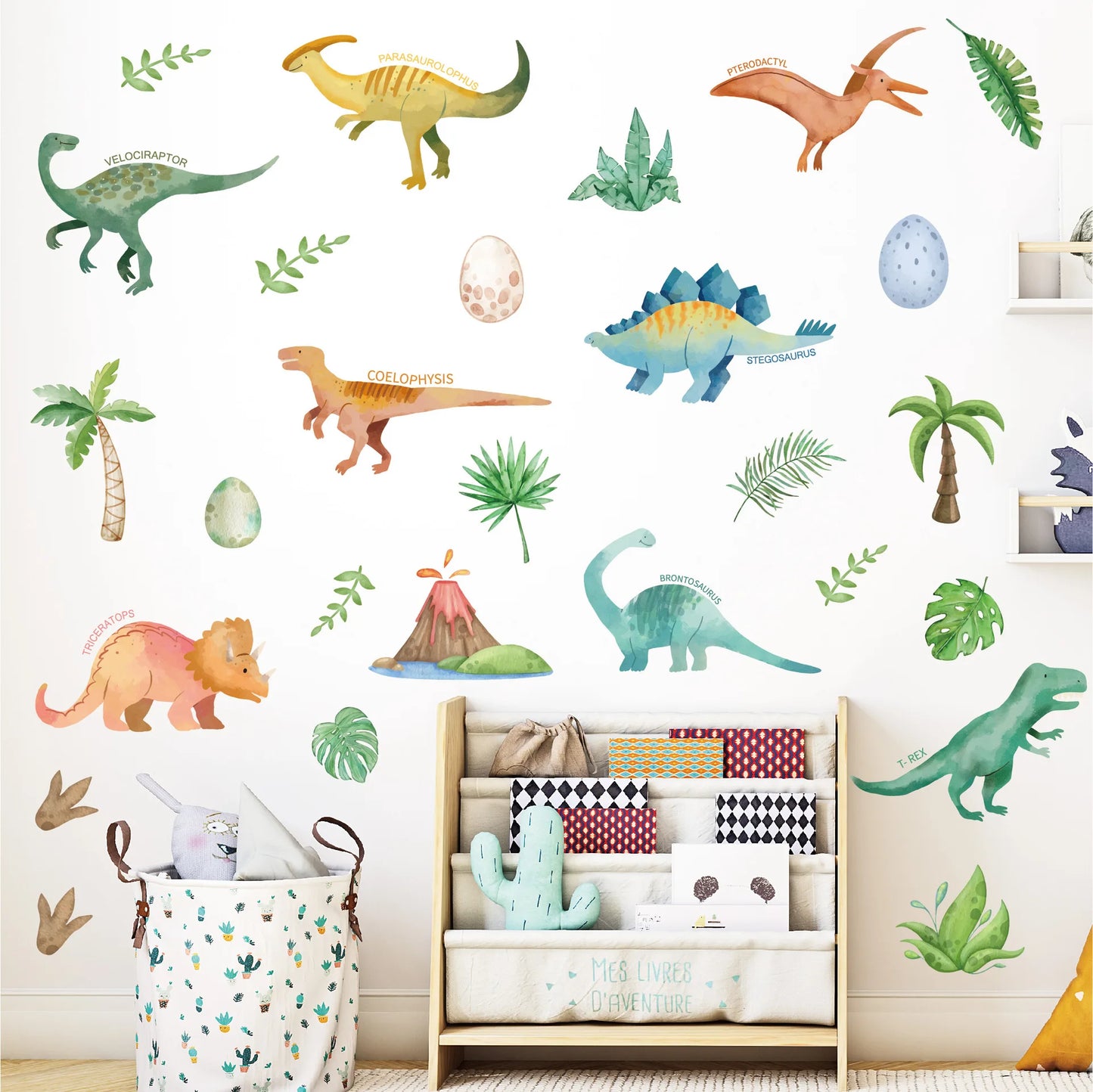 Cartoon Animal Cute Dinosaur Wall Stickers Removable for Kids Room Decoration Background Living Room Baby Nursery Wall Decals
