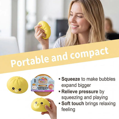 2026 Upgrade Soft Dumpling Pinch Toys Blowing Bubbles Squishy Relief Stress Mystery Blind Box Rebound Steamed Bun Squeeze Ball
