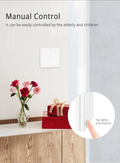 Zemismart Zigbee No Neutral Switch Physical Push Interruptor Smart Wall Switches Work with Tuya Magnetic Latching Relay 220V