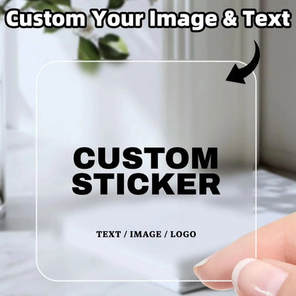 1‑200Pcs Square Custom Stickers,Personalized Text Image Labels for Party Guests,Gift Favors,Handmade Projects&Celebration Decor