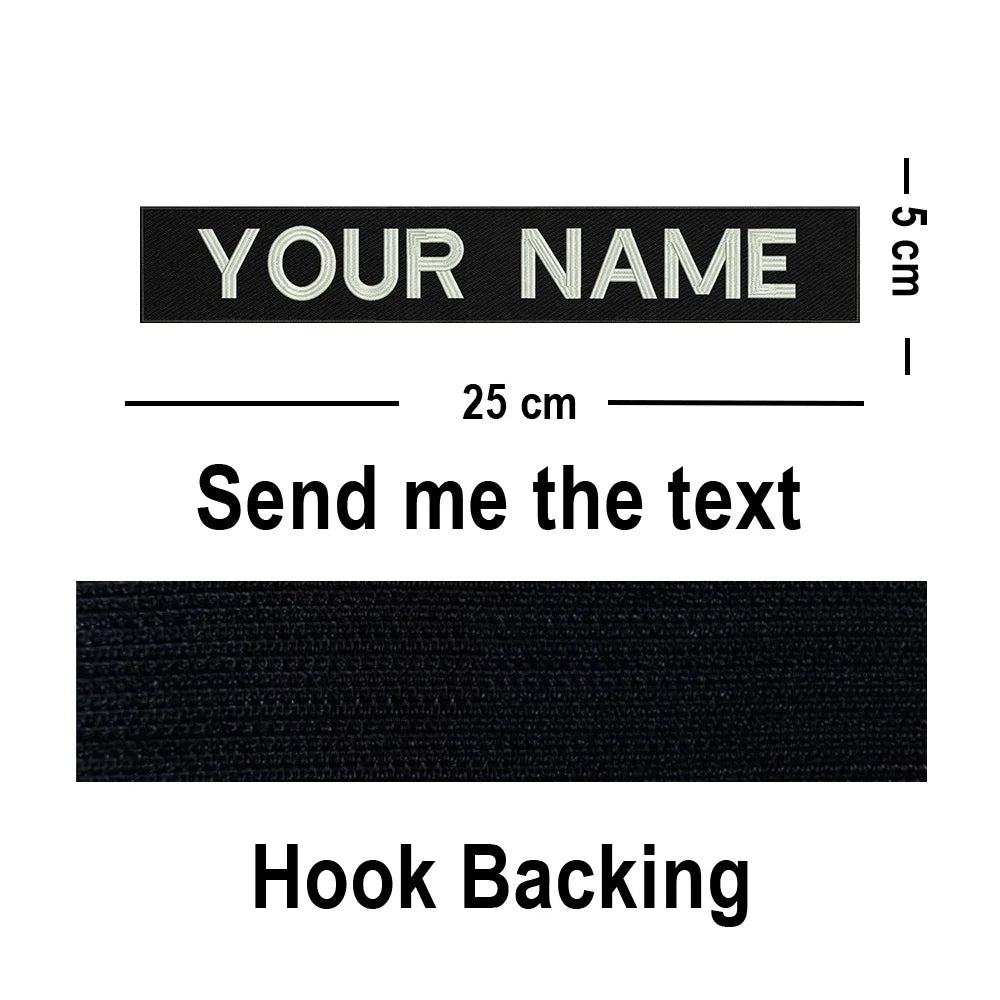 Custom Big Size Patches Personalized Name Embroidered Patch Stripes Badge Emblems Iron On Or Hook Loop Applique For Clothes