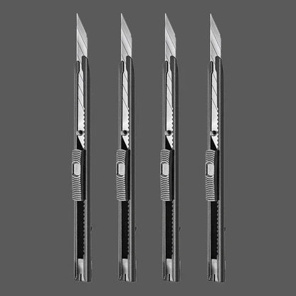 Deli Retractable Office Use Utility Knife High Carton Steel 9mm 30 Degree Blade Box Cutter Self-Locking Design Cutting Knives