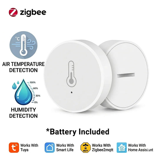 Tuya Zigbee Smart Temperature Humidity Sensor Indoor Hygrometer Controller Monitoring Work with Smart Speaker Alexa Google Home