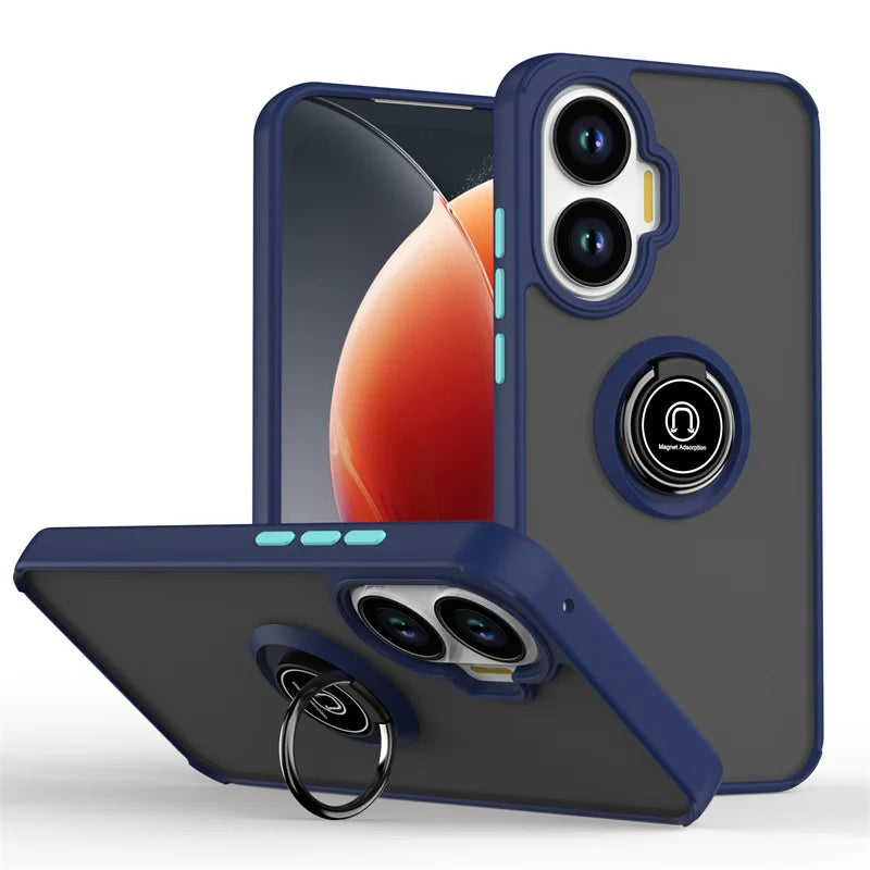Funda For Xiaomi Poco F7 5G Case Shockproof Matte Hard PC Armor Case For Pocof7 Poko Little F7 F 7 7F Magnetic Holder Ring Cover