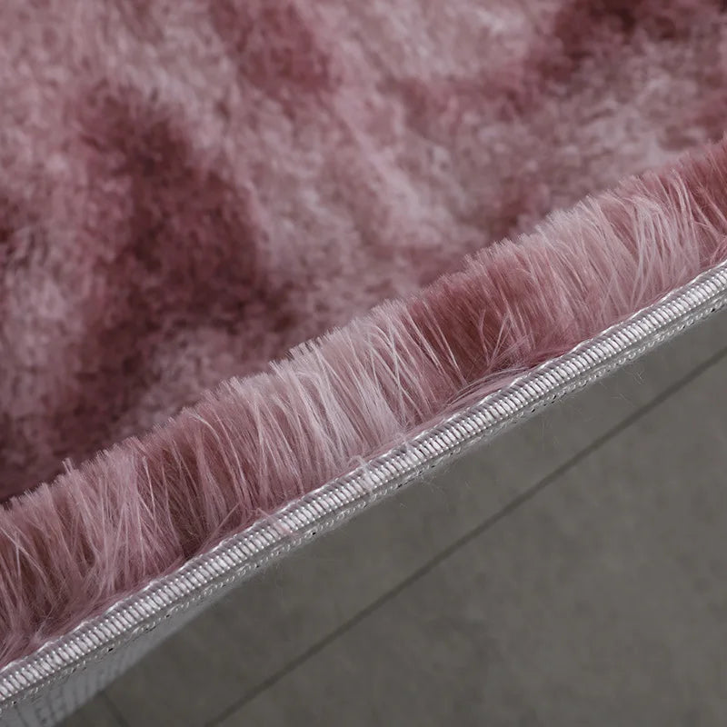 Pink Bedroom Carpet For Children's Room Cute Girls Floor Soft Mat Living Room Decoration White Fluffy Large Kids Bedside Rugs