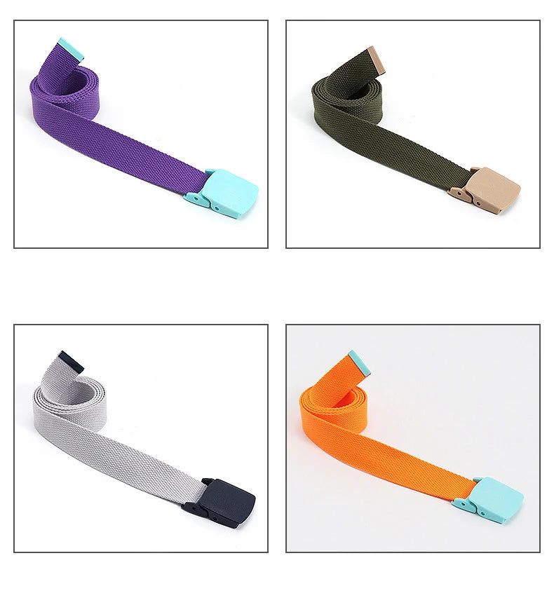 Colorful Canvas Tactical Belt Unisex Fashion Casual Luxury Trend Jeans Accessories Youth Nylon Girdle Cute Kids Hunting Belt
