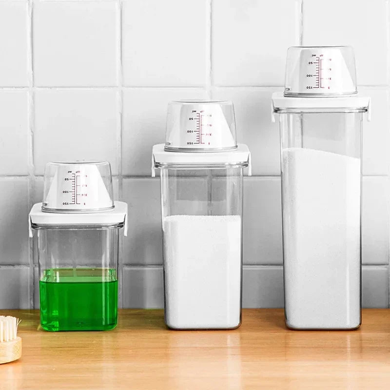 Laundry powder storage box, bathroom laundry detergent storage tank, transparent acrylic box, household necessities