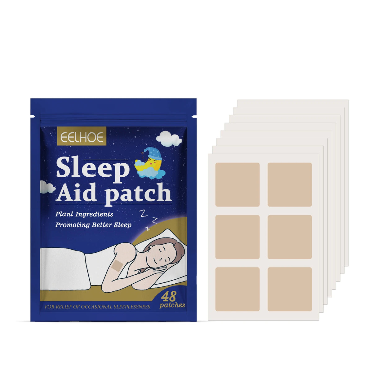 48 Patches/Box Sleep Patches: Relieve Physical and Mental Discomfort, Aid and Treat Insomnia, with Care and Beauty Benefits.